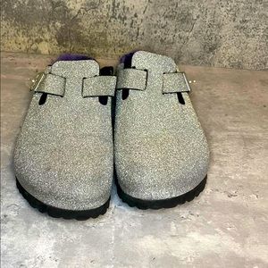 Birkenstock Boston Glitter Dust Silver